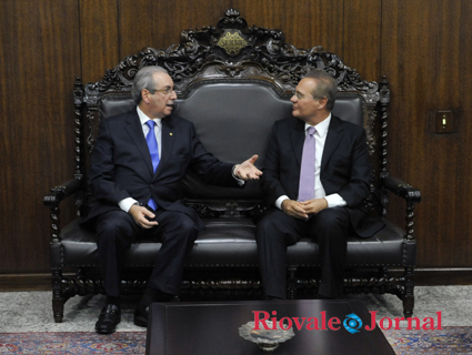 Eduardo Cunha e o presidente do Senado, Renan Calheiros