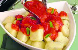 Nhoque de arroz com molho de tomate