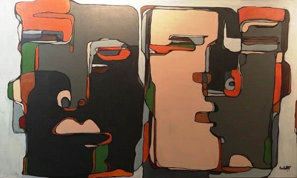 'Twins, 2019' acrílica sobre tela