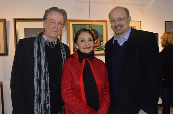 Sérgio Schmitt, Carmen Pozzobon da Costa e Bruno Cesar Faller durante vernissage 