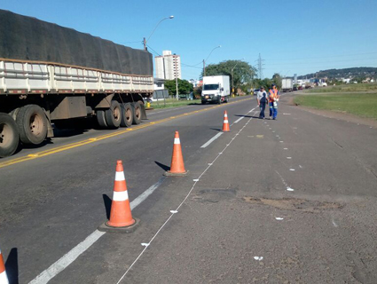 Demarcações para um futuro trevo foram feitas na bR-471, no bairro Independência