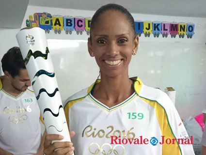 Chris, pouco antes de sua participação na passagem do fogo olímpico na capital capixaba