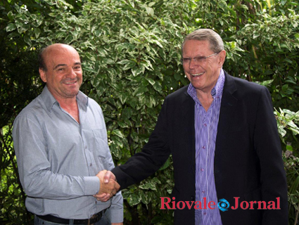 Clero Luis Ghisleni e o prefeito Telmo Kirst