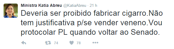 Postagem foi feita por volta das 14 horas da segunda-feira, 7
