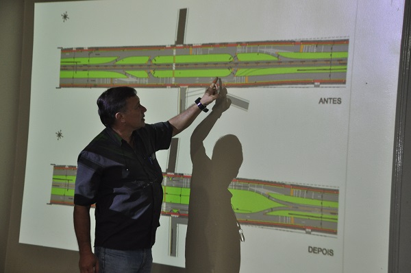 O Secretário de Obras, Leandro Kroth, mostrou quais serão as principais mudanças no trevo