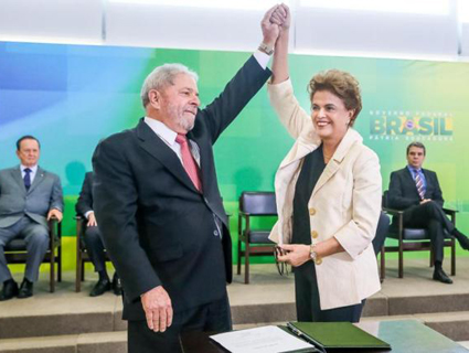 Lula e Dilma: ex-presidente est‡ de volta ao governo brasileiro