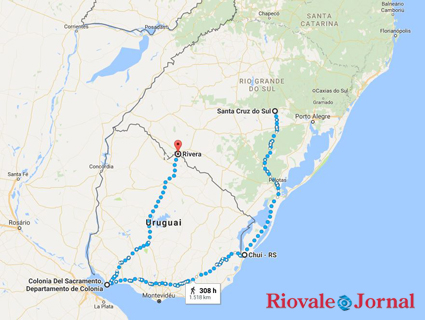 Demétrio sai de Santa Cruz, desce até o Chuí, de onde segue para Montevidéu e Colonia del Sacramento, para depois seguir para Rivera