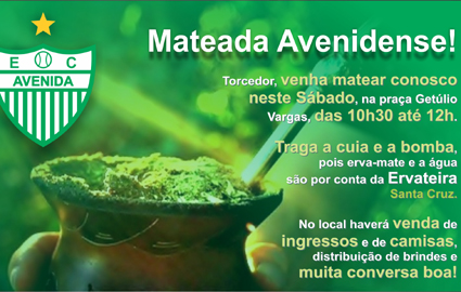 Banner de divulgação da mateada do Avenida