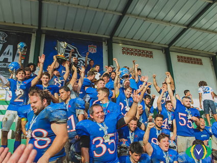 Time santa-cruzense de futebol americano comemorou a conquista alcanÃ§ada no Ãºltimo sÃ¡bado