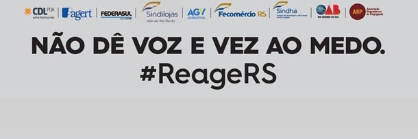 Capa do Facebook utilizada pelos apoiadores da campanha Reage RS