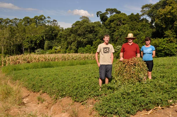 Henrique, ao lado dos pais Paulo e Silvia, cultiva tabaco e tambŽm aposta na diversifica‹o