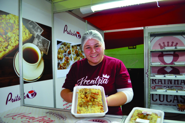 A Cuca Krentzia, produzida pela Padaria Pritsch, vencedora do concurso de Melhor Cuca