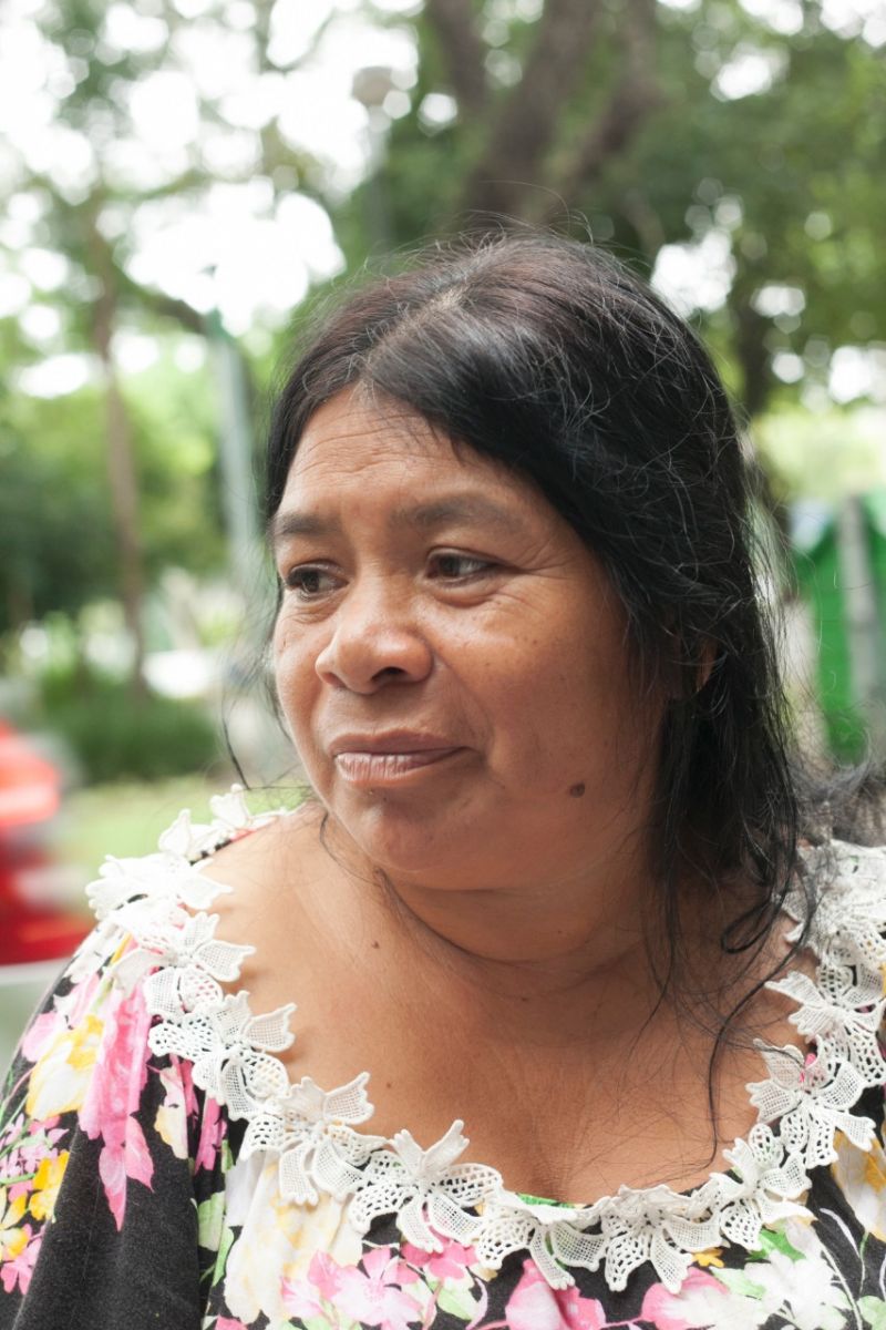 A Kaingang Solange produz os artesanatos desde nova o que garante o sustento dos seis filhos