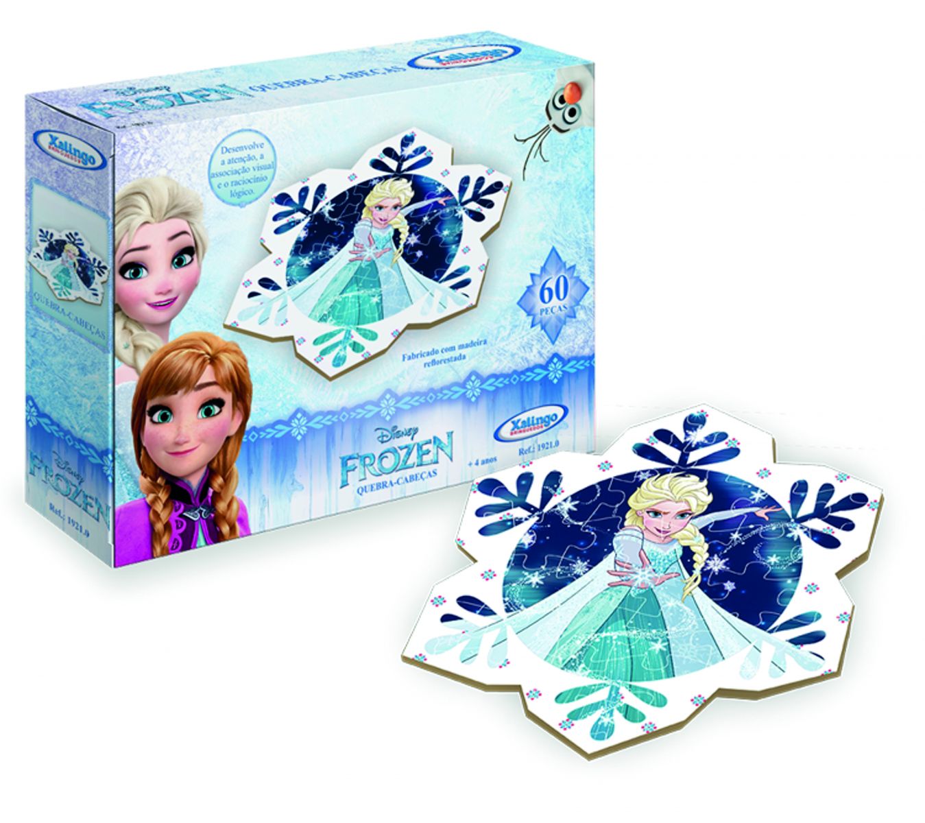 Quebra-Cabea 60 peas Frozen em madeira reflorestada 