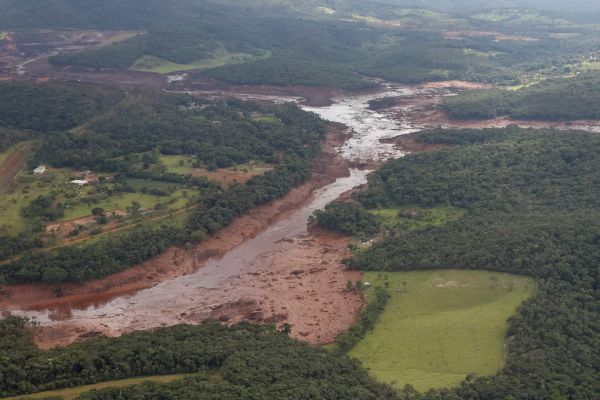 Área atingida pelo rompimento da barragem em Brumadinho, MG