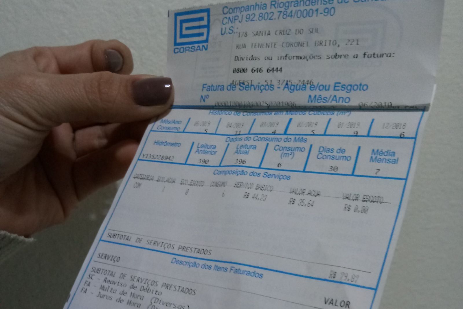 Agerst sugeriu percentual de reajuste de 8,98% na tarifa da água