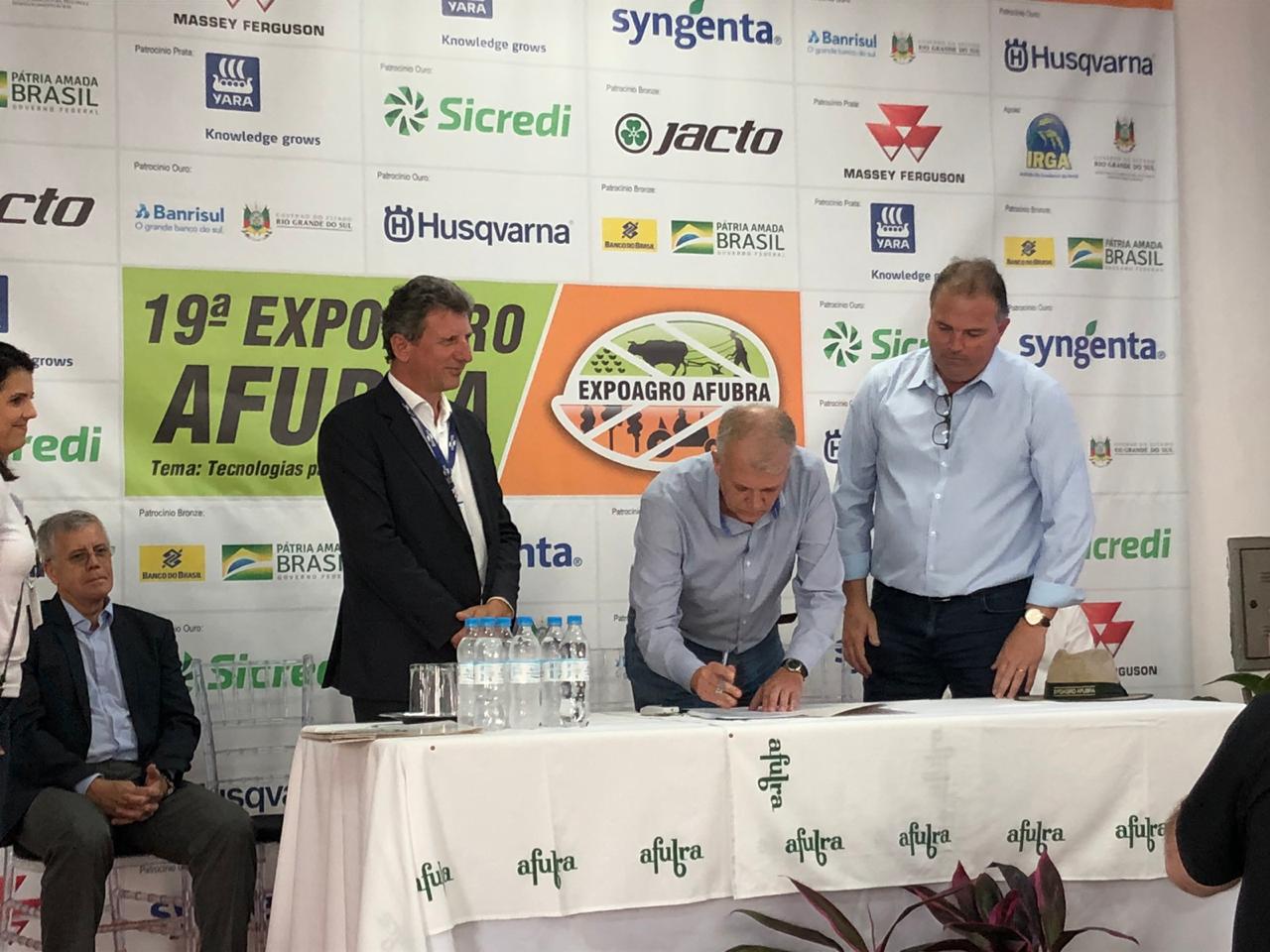 Ato da assinatura ocorreu na Expoagro Afubra 