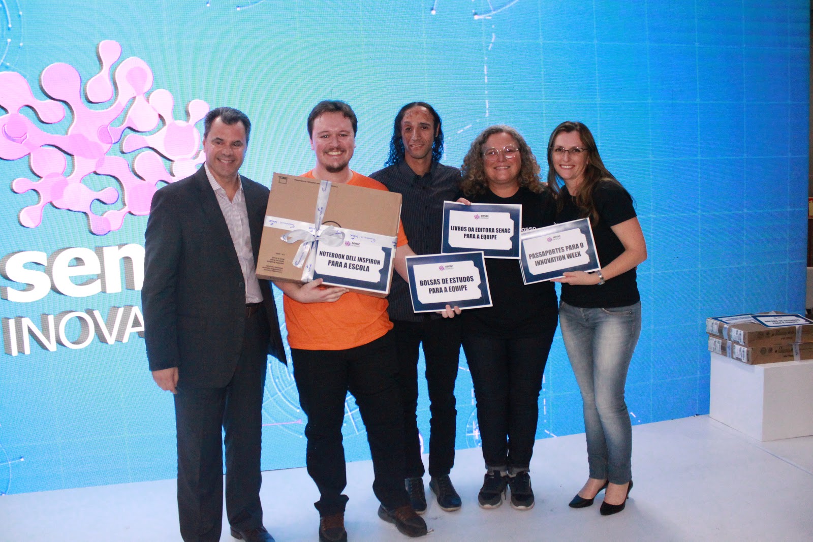 Equipe de Santa Cruz do Sul que foi vencedora da Maratona Senac de Inovação