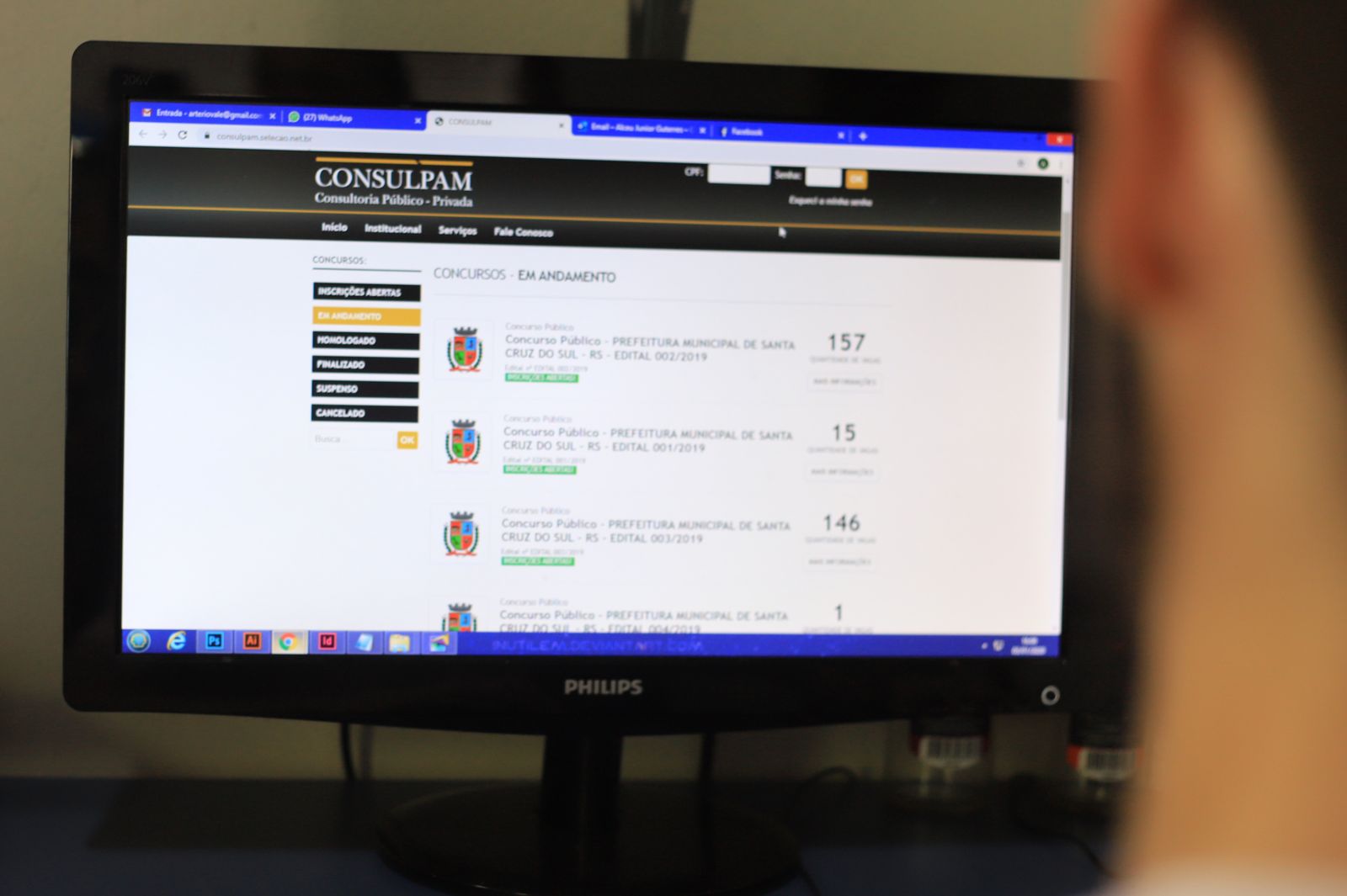 As inscrições estão disponíveis no site da Prefeitura, no link que direciona ao site do Instituto Consulpam