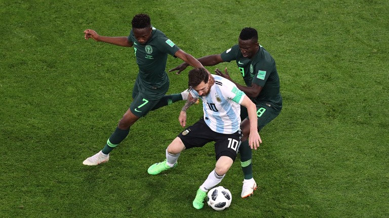 Messi marcou o primeiro gol na vitória sobre a Nigéria