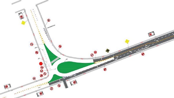 Rotatória deverá diminuir os riscos de quem estiver ingressando na Rua Gaspar Silveira Martins