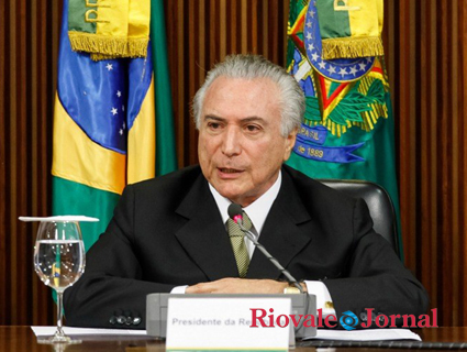 Presidente interino Michel Temer durante anúncio de novas medidas