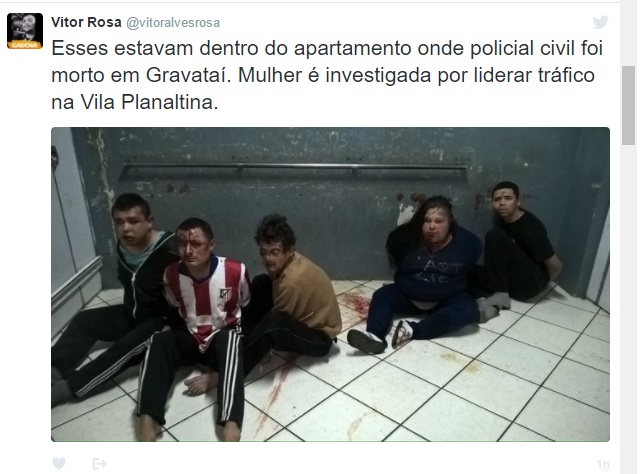 Repórter da Rádio Gaúcha, Vitor Rosa, acompanhou a ocorrência e fez um registro dos presos