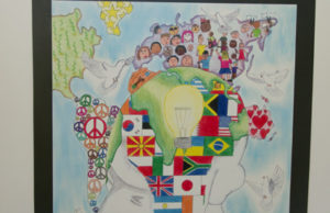 A paz em destaque com cartazes, imaginada por estudantes