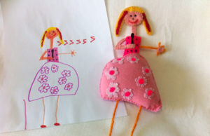 Desenho infantil eternizado em brinquedo