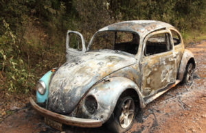 Fusca tem perda total em incêndio