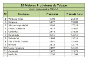 Brasil responde por mais de 10% do tabaco produzido no mundo