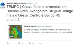 Temporais podem ocorrer nesse sábado