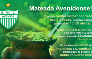 Avenida convoca torcedores para mateada neste sábado