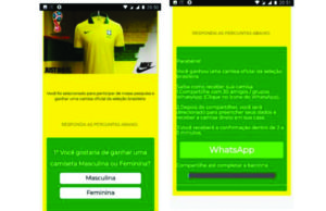Golpe no WhatsApp: Camisa da seleção brasileira de futebol é utilizada em campanha maliciosa
