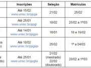 Unisc oferece nova oportunidade de ingresso em mestrados e doutorados