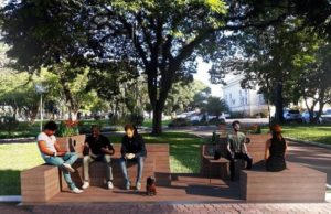 Começa a instalação de parklet na Praça da Bandeira