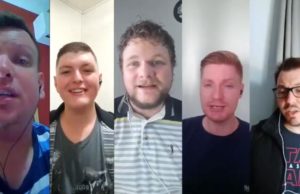 Amigos gravam vídeo musical durante isolamento