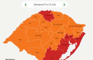 Mapa da nona semana do Distanciamento Controlado fica com seis regiões em vermelho