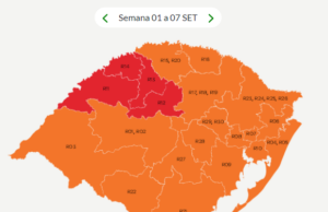 Bandeira laranja predomina no mapa de Distanciamento Controlado do Estado