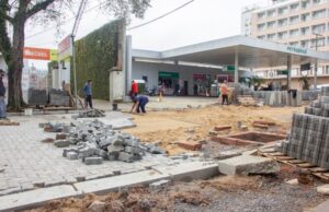 Pavimentação está em fase final no primeiro trecho do Calçadão