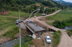 Concluída a concretagem da ponte de Linha Júlio de Castilhos