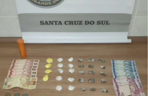 Brigada Militar de Santa Cruz prende homem por tráfico de drogas