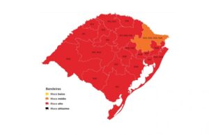 Mapa preliminar fica com 20 regiões em vermelho e apenas uma em laranja