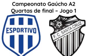 Gaúcho A2: Santa Cruz em desvantagem nas quartas de final