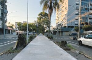 Revitalização | Reforma do passeio central da Avenida do Imigrante está 72% concluída