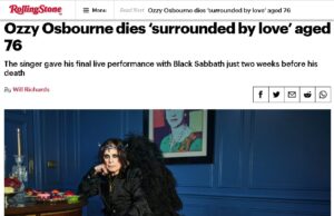 Música | Ícone do Rock, Ozzy Osbourne morre aos 76 anos
