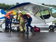Acidente aéreo | Simulado de salvamento é realizado no Aeroporto Luís Beck da Silva